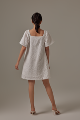 Delany Embroidered Dress in White