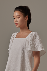 Delany Embroidered Dress in White