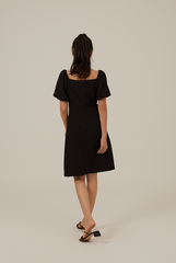 Sona Embroidered Sheath Dress in Black