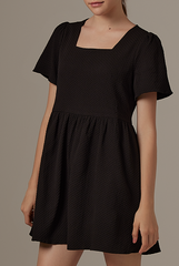 Jeradine Babydoll Dress in Black