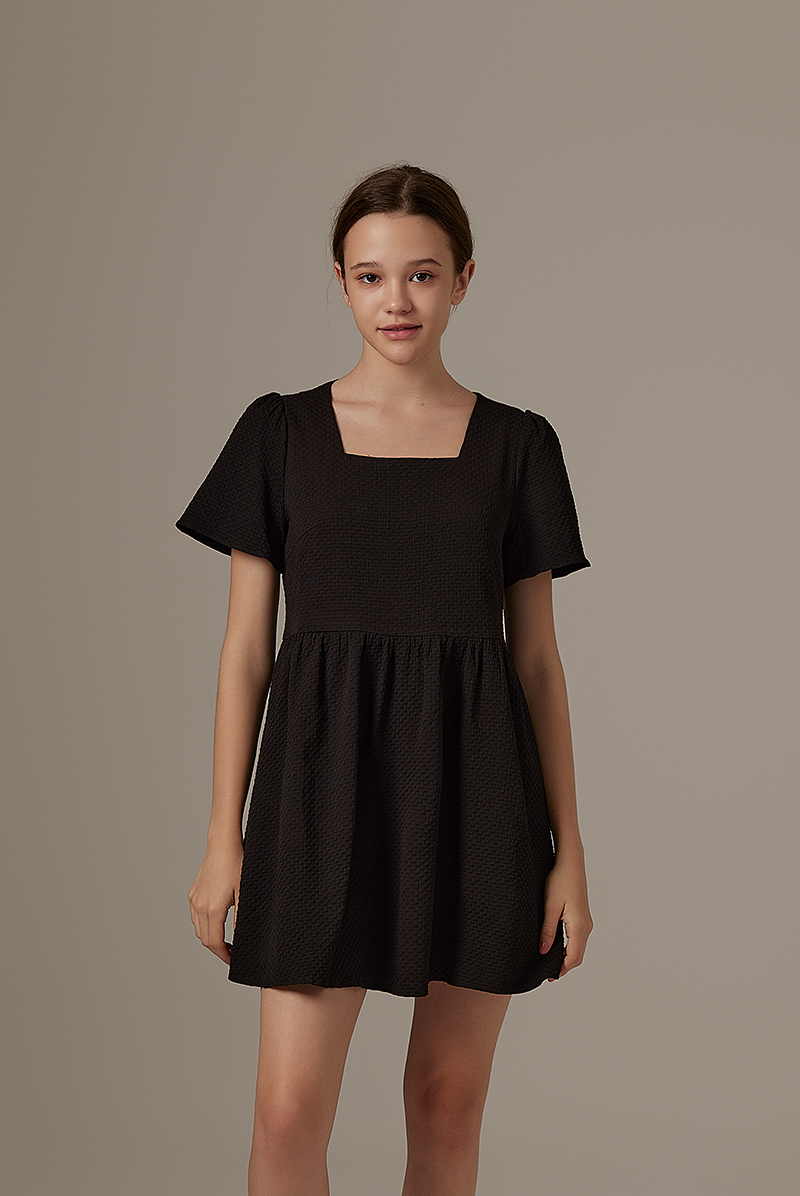 Jeradine Babydoll Dress in Black