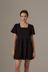 Jeradine Babydoll Dress in Black