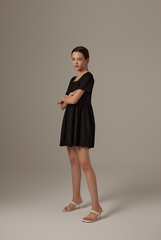 Jeradine Babydoll Dress in Black
