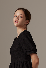 Sheena Floral Embroidered Dress in Black