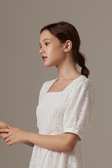 Sheena Floral Embroidered Dress in White
