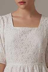 Sheena Floral Embroidered Dress in White