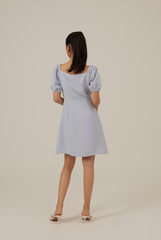 Halle Bubble Sleeve Dress in Baby Blue