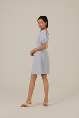 Halle Bubble Sleeve Dress in Baby Blue