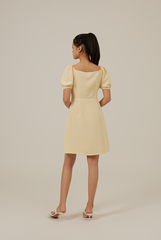 Halle Bubble Sleeve Dress in Banana