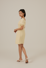 Halle Bubble Sleeve Dress in Banana