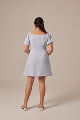 Halle Bubble Sleeve Dress in Baby Blue