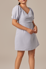 Halle Bubble Sleeve Dress in Baby Blue