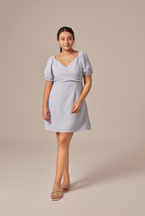Halle Bubble Sleeve Dress in Baby Blue