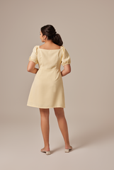 Halle Bubble Sleeve Dress in Banana