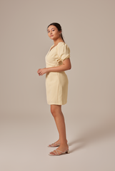 Halle Bubble Sleeve Dress in Banana