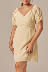 Halle Bubble Sleeve Dress in Banana