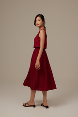 Catherine Swing Dress in Burgundy