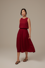 Catherine Swing Dress in Burgundy