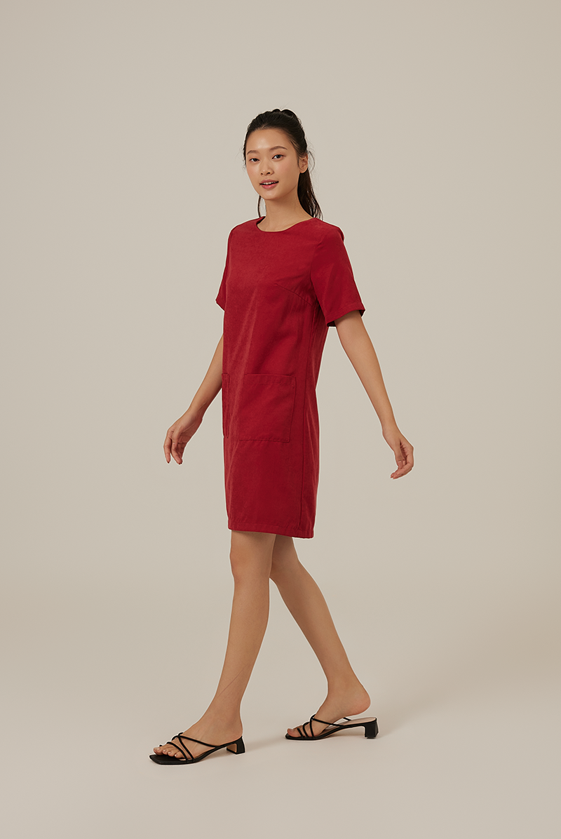 Nielyn Short-Sleeved Dress in Cherry
