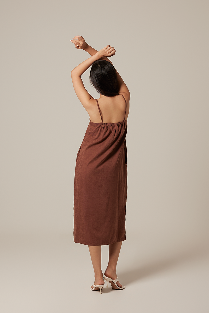 Chermaine Slip Dress in Chocolate