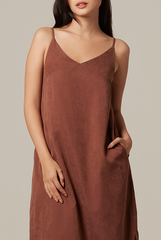 Chermaine Slip Dress in Chocolate