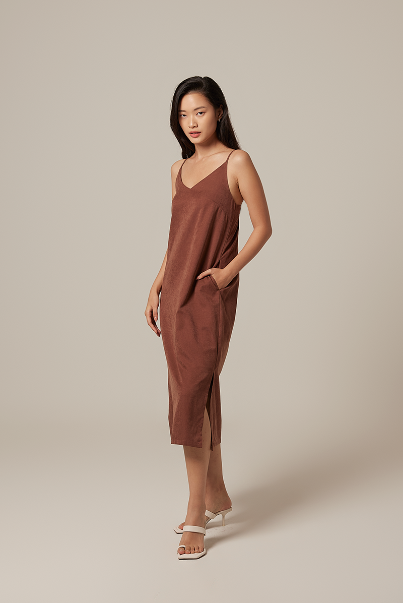 Chermaine Slip Dress in Chocolate