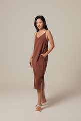 Chermaine Slip Dress in Chocolate