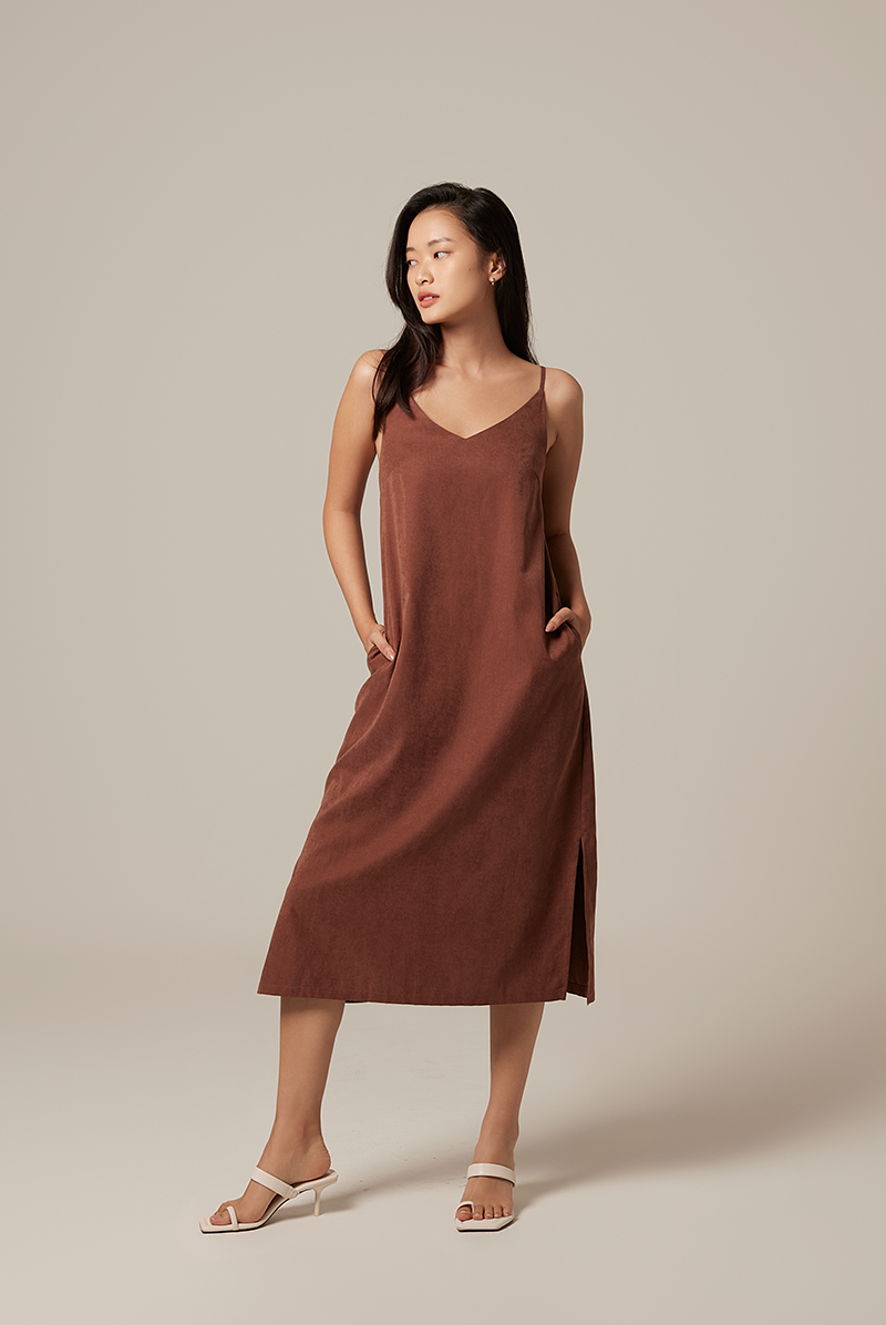 Chermaine Slip Dress in Chocolate
