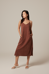 Chermaine Slip Dress in Chocolate