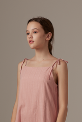 Dorcia Ribbon Tie Dress in Rose