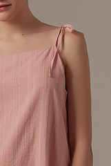 Dorcia Ribbon Tie Dress in Rose