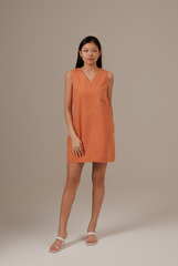 Jan Shift Dress in Brick