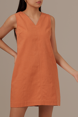 Jan Shift Dress in Brick