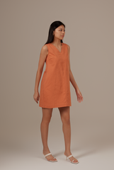 Jan Shift Dress in Brick