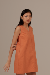 Jan Shift Dress in Brick