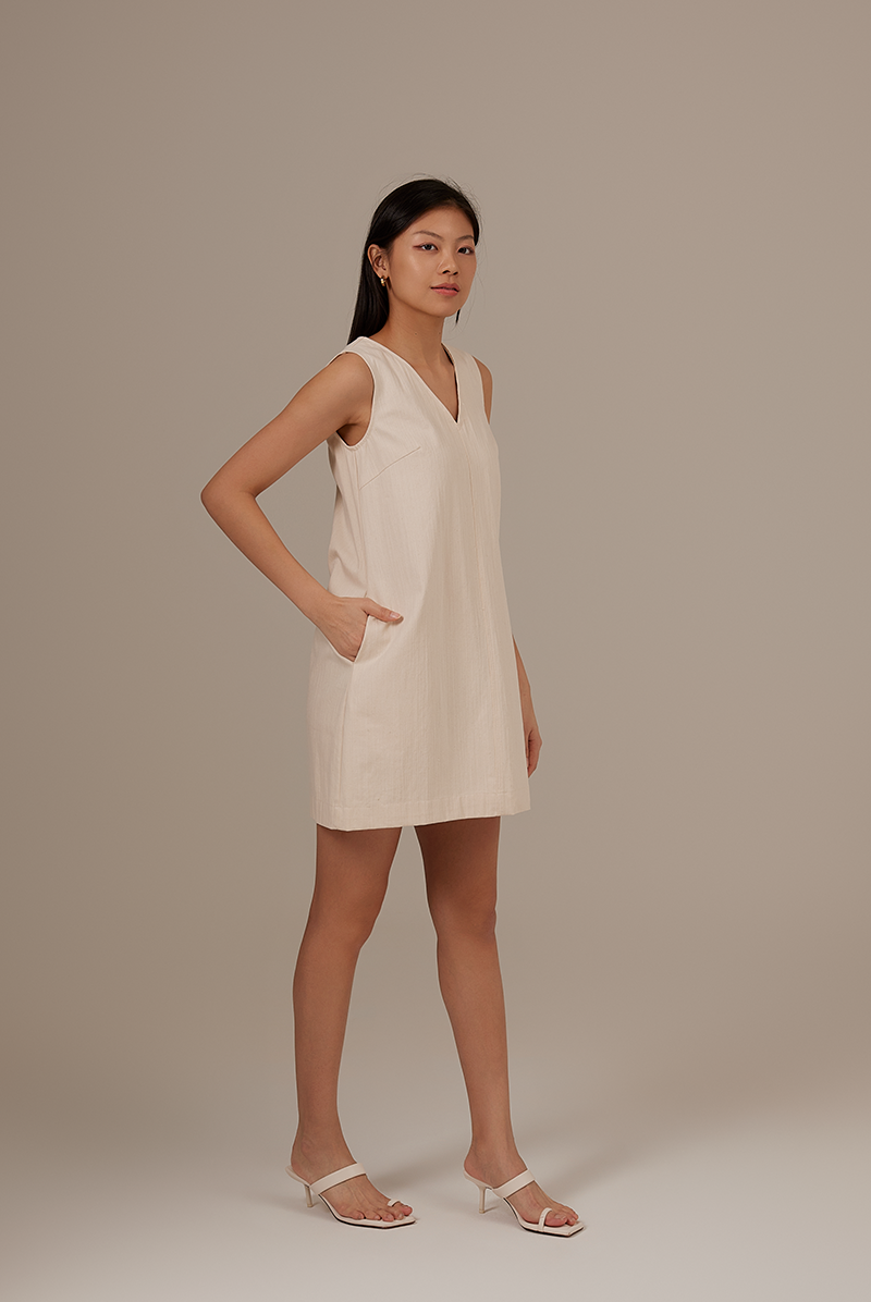 Jan Shift Dress in Rice