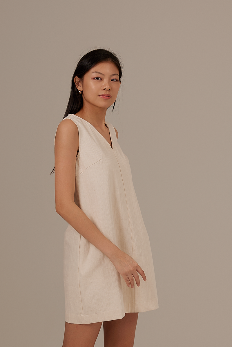 Jan Shift Dress in Rice