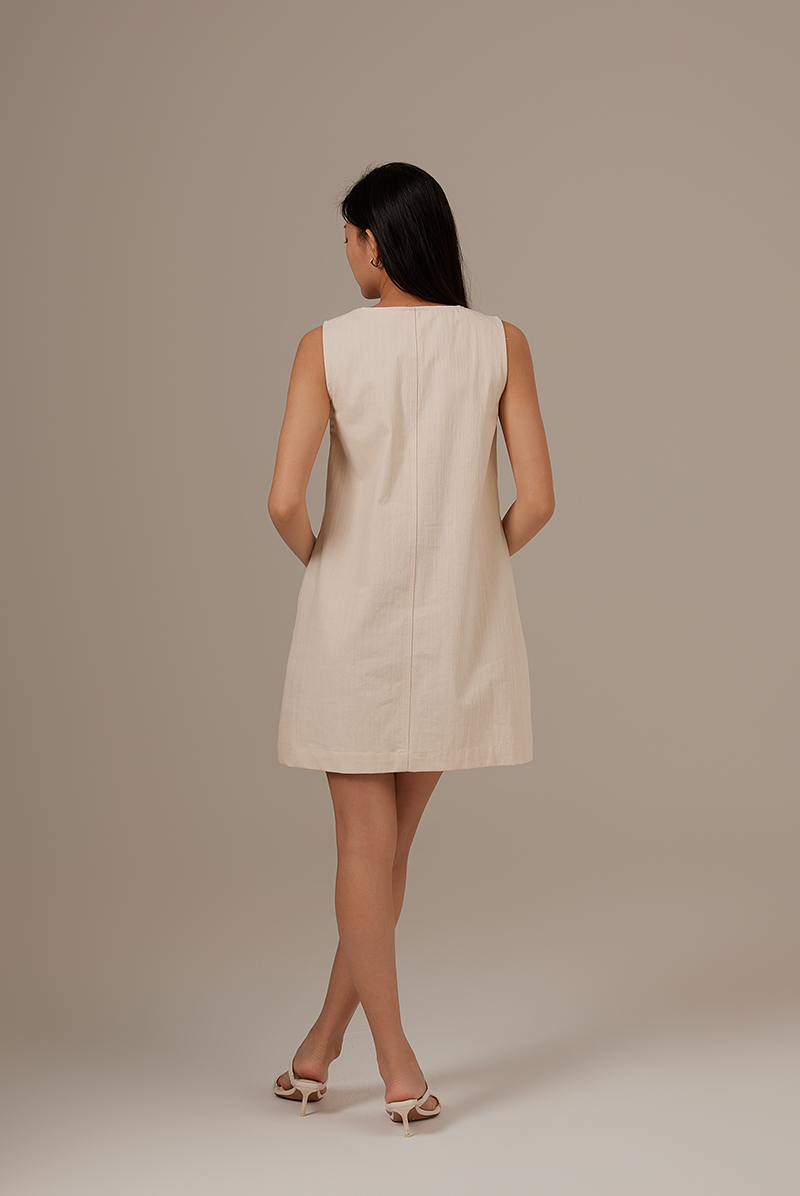 Jan Shift Dress in Rice