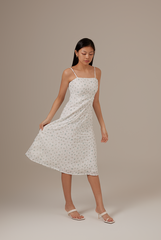 Lesley Sleeveless Floral Dress in White