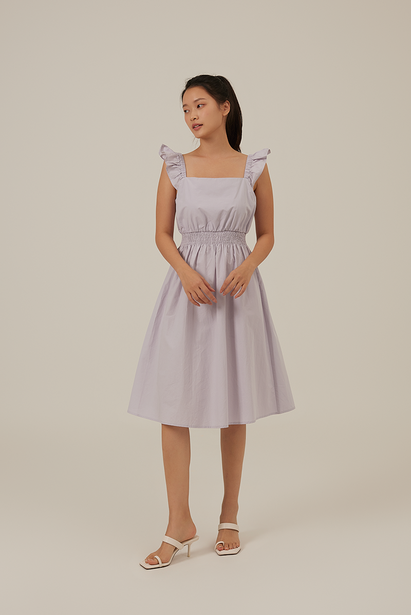 Tailyn Smocked Waist Dress in Lilac