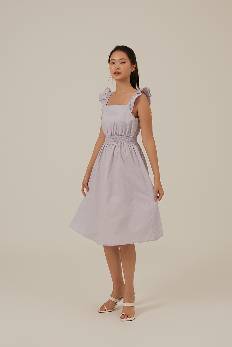Tailyn Smocked Waist Dress in Lilac