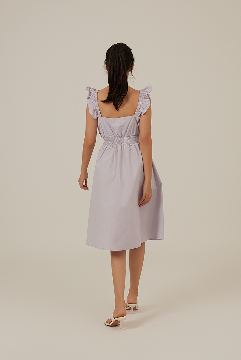 Tailyn Smocked Waist Dress in Lilac