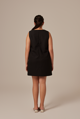 Lynn Textured Shift Dress in Black