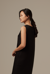 Lynn Textured Shift Dress in Black