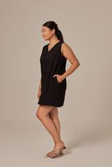 Lynn Textured Shift Dress in Black