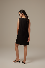 Lynn Textured Shift Dress in Black