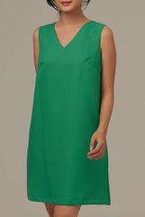 Lynn Textured Shift Dress in Green