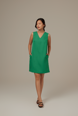 Lynn Textured Shift Dress in Green