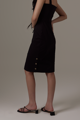 Madeleine Square Neck Dress in Black