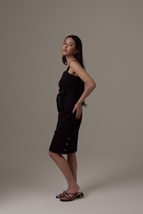 Madeleine Square Neck Dress in Black